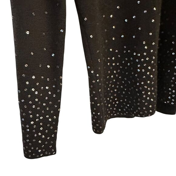 Eileen Fisher Brown Merino Wool V-Neck Sequin Dressy Sweater Size XS - Picture 4 of 6